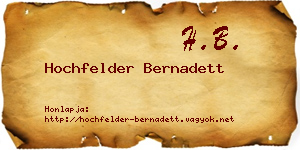 Hochfelder Bernadett névjegykártya
